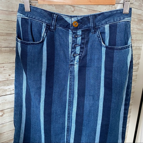 Maeve by Anthro | Striped Denim Skirt | Size 0 - Picture 4 of 7